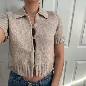 Abercrombie & Fitch Tan Knit Cardigan